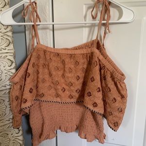 Off Shoulder Crop Top with Straps